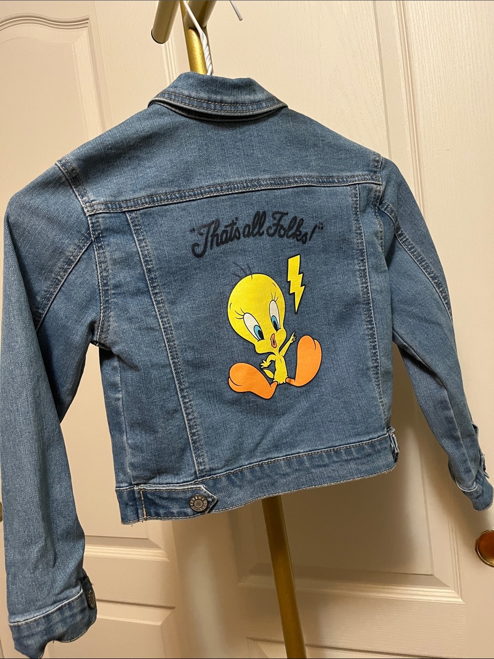 Warner Bros. Tweety Bird Graphic Denim Jacket Sz 6